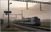Ein SBB RBDe 560 Domino ist als Regionalzug 7026 von Neuchâtel nach Buttes unterwegs und hat Noiraigue erreicht. 

5. Nov. 2019