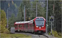 Testzug 9046 mit dem neuen Capricorn ABe 4/16 3111 oberhalb Filisur Richtung Davos-Platz. (06.11.2019)