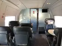 Anstelle der Lounge des ICE 3, findet man im fast baugleichen AVE S 103 der spanischen Rente den so genannten  Sala Executive , der sich in der Anlage leicht unterscheidet. 08.09.2019.