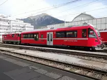 Die Ge 4/4 II 631 und ein neue Steuerwagen Bt 528.05 mit ein Probefahrt im Bahnhof LANDQUART, 24/10/2019