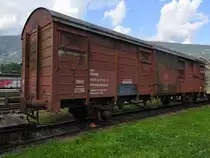Ein Dienstgutwagen war Ende August 2019 im Außenbereich des Heizhauses Lienz zu sehen. 