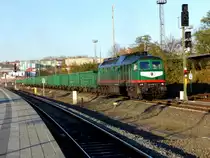 Starkenberger Baustoffwerke Ludmilla 241 697-2 durchfährt mit einem Abraumzug von Stuttgart 21 den Hautbahnhof Gera am 17.11.2019