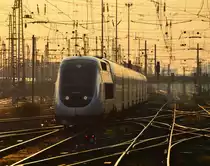 Im Licht der untergehenden SOnne fährt TGV 4701 in Frankfurt ein.

Frankfurt 16.11.2019
