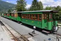 Wagen Cs 559 ist einer der vier in den Jahren von 2010 bis 2014 gebauten Personenwagen. Unter Nutzung vorhandener Güterwagenfahrgestelle entstanden diese in Ahnlehnung an das Modell 1894 der Waggonfabrik Johann Weitzer in der tschechischen Firma Olpas Moaravia. (Mauterndorf, August 2019)