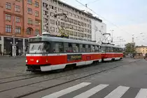 DPMB T3SUCS 1645 und 1646 am 24.August 2019 bei der Haltestelle Hlavni nadrazi.