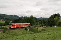 612 074 mit RE 32732 bei Ellenberg (28.06.2007)