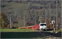 IR1145 mit Ge 4/4 III 643  Vals  im Aufstieg nach Bonaduz. (25.11.2019)