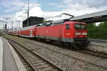 114 004 verlässt am 29.05.2019 mit dem RE19917 nach Nürnberg Hauptbahnhof den Stuttgarter Hauptbahnhof. 