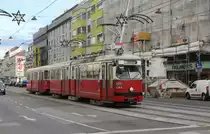 Wien Wiener Linien SL 30 (E1 4844 (SGP 1975) + c4 1312 (Bombardier-Rotax, vorm. Lohnerwerke, 1974)) XXI, Floridsdorf, Brünner Straße / Am Spitz / Schloßhofer Straße am 29. November 2019.
