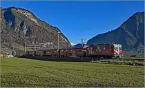 RE1342 aus St.Moritz mit Ge 4/4 II 629  Tiefencastel  vor dem Einschnitt der Chlus kurz vor Landquart. (06.12.2019)