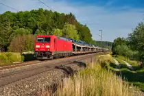 185 345 mit dem GA 60015 (Dingolfing - Maschen Rbf) bei Postbauer-Heng, 22.07.2019