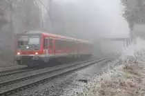 628/928 496 als RB Hessental-Öhringen am 31.12.2016 zwischen Neuenstein und Öhringen. 