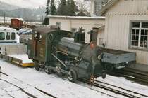 Die RB 16 auf einem Abstellgleis, wo sie vorbereitet wurde