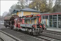DM 100.2 wartet im Bahnhof Lieboch Ende November 2019 auf weitere Dienste. 
