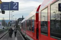 Aufgenommen am 29.12.2019 in Bad Neuenahr. Der RB 39 hat Ausfahrt nach Dernau. Nachtrag Juli 2022: Dieser Zug endet wegen der Flut vorläufig in Walporzheim. 