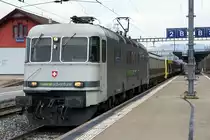 RailAdventure/RADVE.
Die Re 620 003 mit einem der 52 Metro-Zügen für Liverpool (UK) Merseyrail no. 003 vom Stadler Werk Altenrhein, unterwegs nach Basel Badischer Bahnhof, anlässlich der Bahnhofsdurchfahrt Eglisau vom 3. Januar 2020.
Foto: Walter Ruetsch
