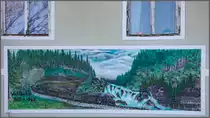 Von der Liechtensteinschen Waldbahn Deutschlandsberg ist leider nicht viel außer Erinnerungen und Bilder übrig . 

Ein ganz besonderes Erinnerungsstück schmückt die Wand des  Freiländerwirtes  bei Deutschlandsberg. 
Leider gibt keine Unterschrift Hinweis auf den Mahler dieses einzigartigen Kunstwerkes. 

8.01.2020