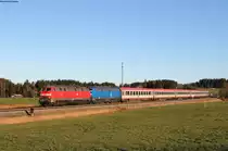 218 488-5 und 218 458-8 mit dem IC 119 (Stuttgart Hbf-Innsbruck Hbf) bei Riedhirsch 6.1.20