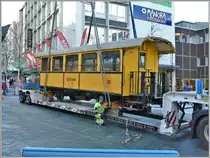 Bernina C114 diente über die Weihnachtstage als temporäre Fonduestube im Garten des RhB Verwaltungsgebäudes in Chur. Am 09.01.2020 kehrt er auf die Geleise der RhB in Landquart zurück. (09.01.2020)