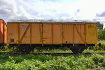 Ein gedeckter Güterwagen war Anfang September 2019 in Gelsenkirchen zu sehen.