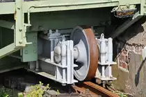 Rollgestell am Außenkranz der Drehscheibe am ehemaligen Bahnbetriebswerk Gelsenkirchen-Bismarck. (September 2019)