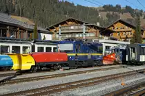 Bahnhofsimpressionen Zweisimmen vom 8. Januar 2020.
Bern-Lötschberg-Simplon-Bahn/BLS.
Montreux-Berner Oberland-Bahn/MOB.
MOB Schneepflüge für den Winterdienst bereit.
Foto: Walter Ruetsch
