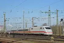 ICE 401 080-7 verlässt den badischen Bahnhof. Die Aufnahme stammt vom 02.01.2020.