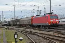 DB Lok 185 141-9 durchfährt den badischen Bahnhof. Die Aufnahme stammt vom 08.01.2020.