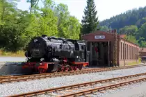 Bei unserer Harztour am 31.08.2019 hatten wir auch das Glück, 95 6676 (Mammut), außerhalb des Rübeländer Museumslokschuppens ausgestellt, zu erwischen.