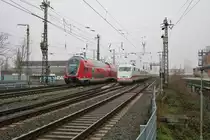 DB Regio Bombardier Twindexx 446 006 und DB Fernverkehr ICE1 401 xxx am 06.01.20 in Frankfurt am Main von einen Gehweg aus fotografiert 