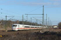 DB 401 066  Gelnhausen  als unbekannte Leistung Richtung Eisenach, am 16.01.2020 in Neudietendorf.