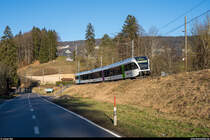 SBB RABe 526 280 am 16. Januar 2020 als Regio Moutier - Solothurn bei Crémines-Zoo.