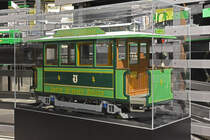 Im Museum steht dieses schöne Modell des Ce 2/2 Nr. 4. Dieser Wagen wurde zum Anlass des 75 Jährigen Jubiläums der BVB aus dem Ce 2/2 NR. 30 nachgebaut. Die Aufnahme stammt vom 17.01.2020.