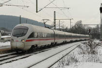 09. Februar 2010, ICE 1208 München Hbf - Berlin Gesundbrunnen wird heute von ICE  Paderborn  (Tz 1103) gefahren. Fotografiert habe ich ihn in Kronach