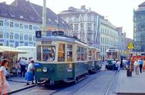 Graz 203 + 303, Hauptplatz, 17.09.1987.