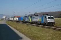 Bern-Lötschberg-Simplon-Bahn/BLS.
Die Loktypen der BLS.
187 008-8 bei Bettenhausen am 22. Januar 2020.
Foto: Walter Ruetsch