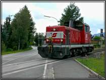 Diesel  Fl�sterlok  2068 051 f�hrt in Richtung Fohnsdorf.
Zeltweg 29.06.2007
