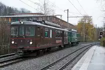 Regionalverkehr Bern-Solothurn/RBS.
Impressionen der Sonderfahrt vom 29. Januar 2020 mit dem historischen Zug bestehend aus dem CFe 4/4 11 und dem Bre 4/4 1.
Foto: Walter Ruetsch