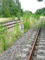 Kilometer 5,0 liegt genau im Bahnhof Altendorf. Naturliebhaber d�rften sich freuen, dem Eisenbahnfreund tr�nen die Augen, 09.07.07