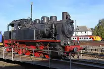 Die Dampflokomotive ELNA  184 DME  wurde 1946 bei Henschel gebaut. (Eisenbahnmuseum Darmstadt-Kranichstein, September 2019)