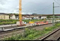 Blick auf die Bauarbeiten am Abstellbahnhof Stuttgart-Untertürkheim bzw. der IR-Kurve von und nach Waiblingen im Zuge des Bahnprojekts Stuttgart-Ulm (Stuttgart 21).
Aufgenommen von Bahnsteig 1/2 des Bahnhofs Stuttgart Neckarpark.
[25.9.2019 | 16:03 Uhr]