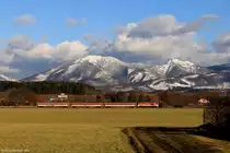 757.016 am Os 7521 von Vrútky - Horná Štubňa unterwegs bei Malý Čepčín, 05.02.2020