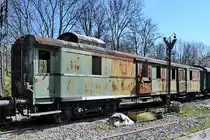 Ein Eilzugpackwagen Pw 4i-31 stand Ende April 2019 in Radevormwald-Dahlhausen (Wupper).