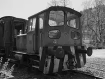 Die Rangierlokomotive 25763 von O&K war im April 2019 in Radevormwald-Dahlhausen (Wupper) abgestellt.