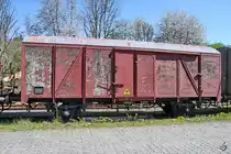 Ein Gedeckter Güterwagen Ende April 2019 in Radevormwald-Dahlhausen (Wupper).