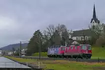 Re 420 163-8 und Re 620 026-5  ZOLLIKOFEN  in Fahrtrichtung Romanshorn am 23.12.2019 in B�rglen (TG) am Thurkanal