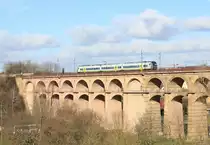 440 411/911 als RB 17a Pforzheim-Bietigheim am 22.02.2020 auf dem Enzviadukt in Bietigheim. 