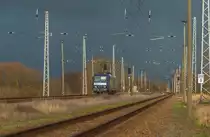 RBH 145 010-5 bei einer Leerfahrt im Bahnhof Passow. 
Fahrtrichtung Stendell.
04/02/2020