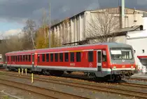 11. November 2010, Bayreuth Hauptbahnhof: Auf einem der Abstellgleise wartet Tw 628 245 auf seinen Einsatz als RB 34389 13:18 Uhr nach Weidenberg.