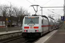 DB 146 563-2  bei der Einfahrt in Recklinghausen Hbf.am 21.02.2020